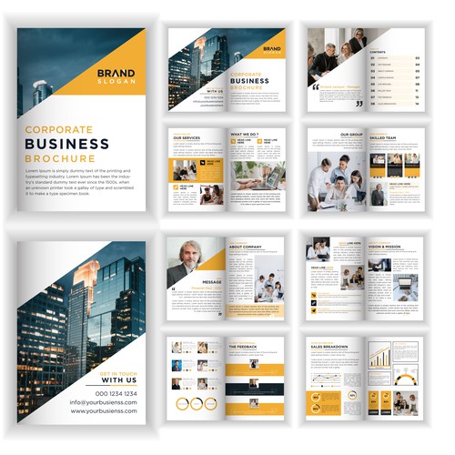 Corporate 16 pages bi fold brochure