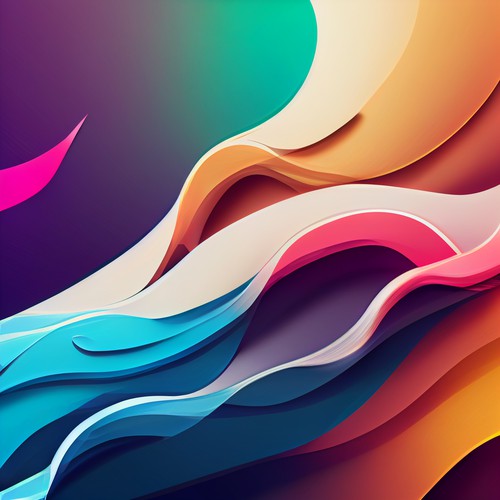 Multicolored banner with a smoothly transitioning gradient color
