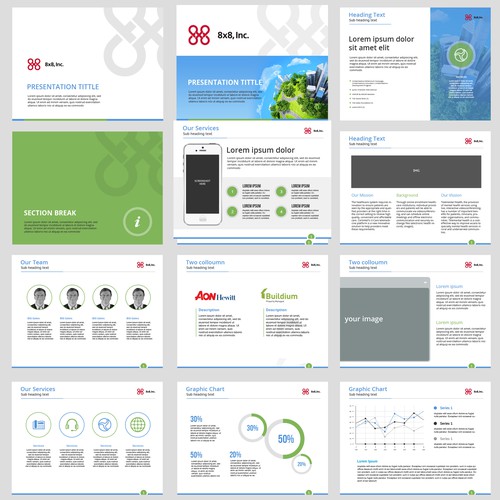 CLEAN, MODERN, FLAT Powerpoint template for Technology Company!