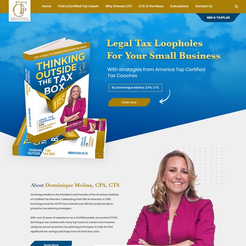 Landing Page to Advertise A Tax Advisory Book