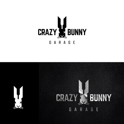 Modern logo for Crazy Bunny Garage