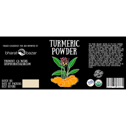 Turmeric Powder label