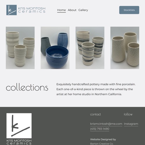Kris McIntosh Ceramics - Portfolio Website