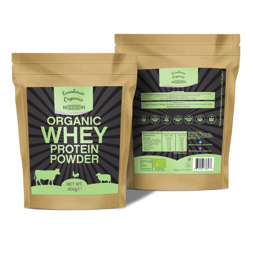 Pouch design for Organic WHEY protein powder