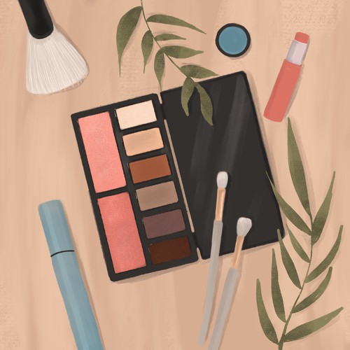 Make up illustration for a beauty app