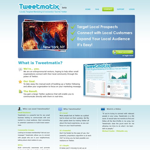 Fresh Look for Tweetmatix.com (Home Page and theme)