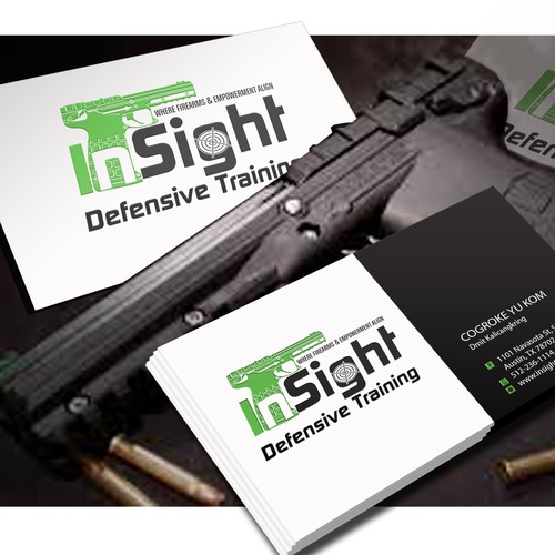 Create a powerful image for InSight Defensive Training (Firearms Training)