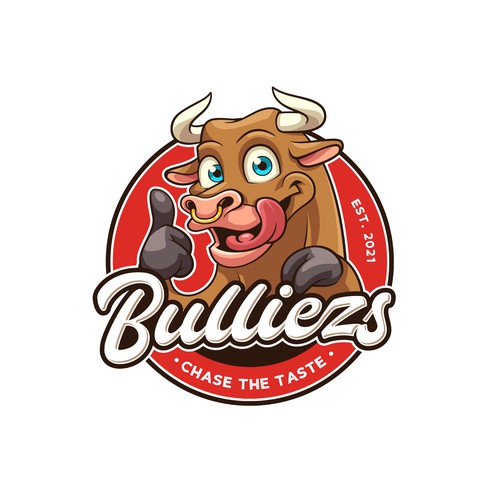 Friendly bull logo for beef jerky snacks