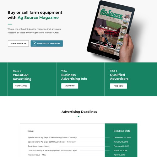 Website Design for Agriculture Magazine.