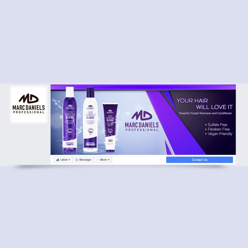 Design a facebook cover for haircare brand