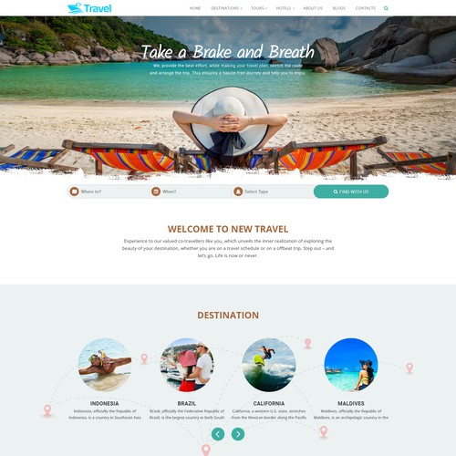 Wix website for Travel Company