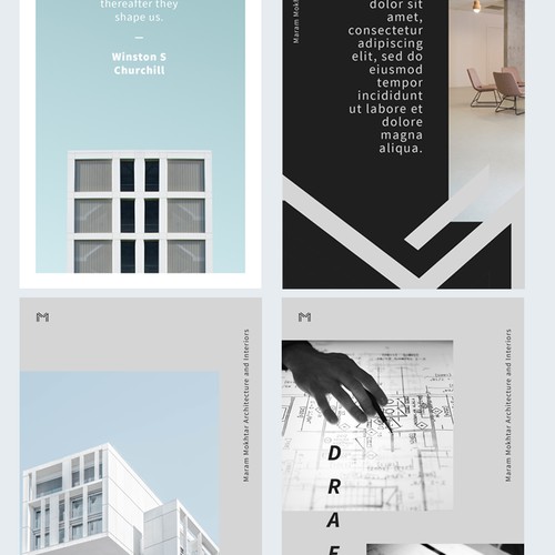 Social media page designs for an elite architecture firm