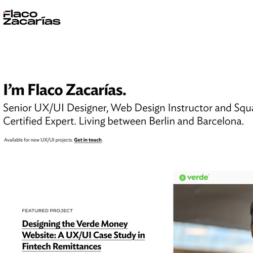 Flaco Zacarias, UX/UI Designer, Web Designer, Squarespace Expert