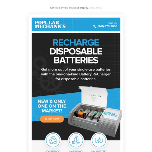 Email design for Popular Mechanics