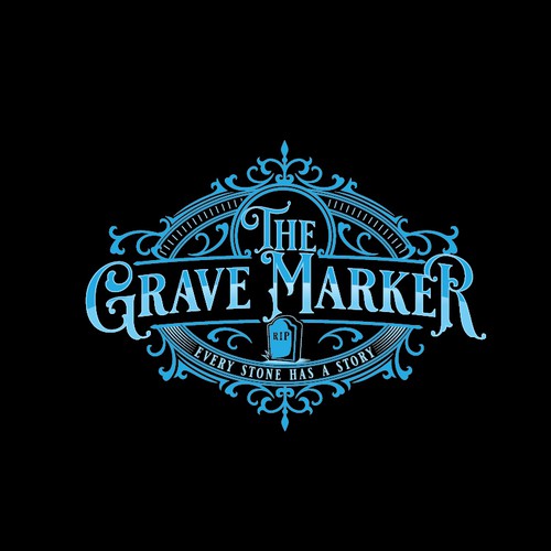 Vintage grave researcher logo