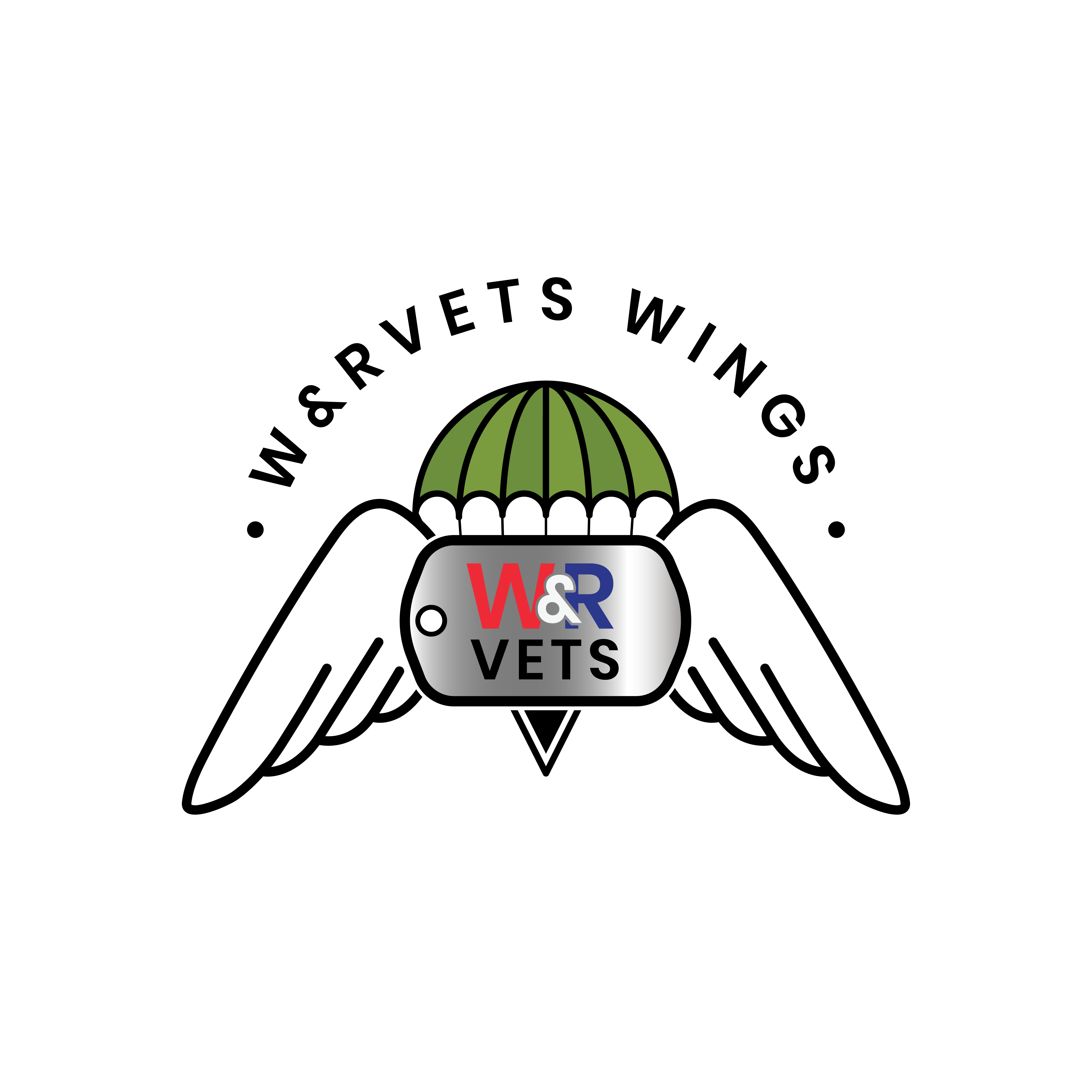 W and R Vets Wings Logo Project