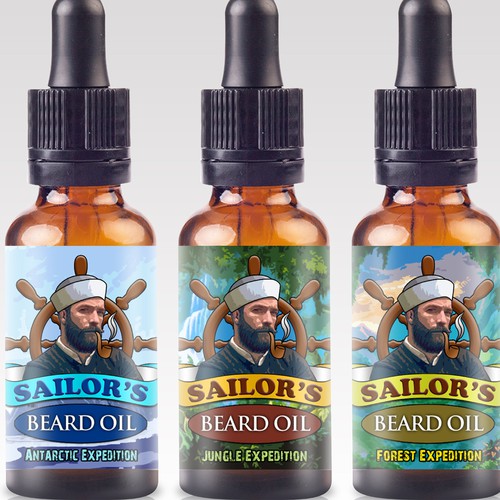 Awesome labels for Sailor's Beard Oil