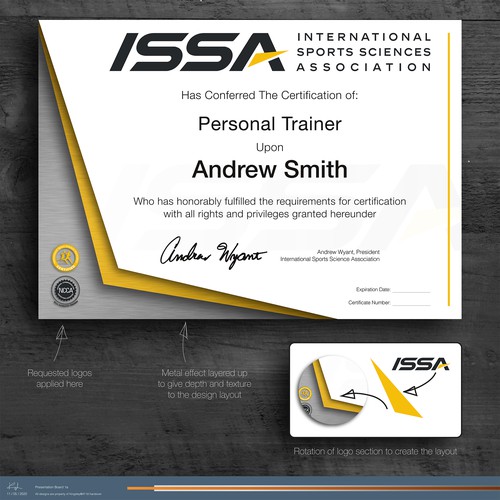 ISSA Certificate Design