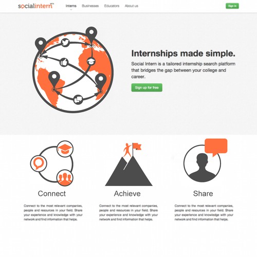 Create homepage illustrations for Social Intern