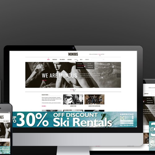 Design a Visually Stunning Ski Rental Shop Ad for Women