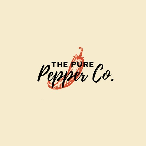 Vintage logo design for hot pepper sauce