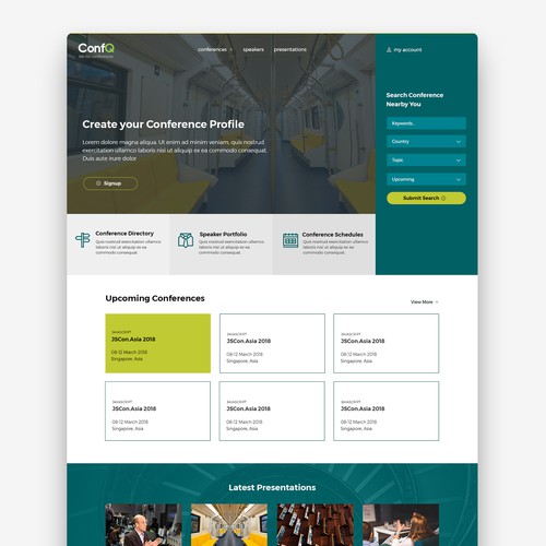 Design Concept for Conference Directory Website