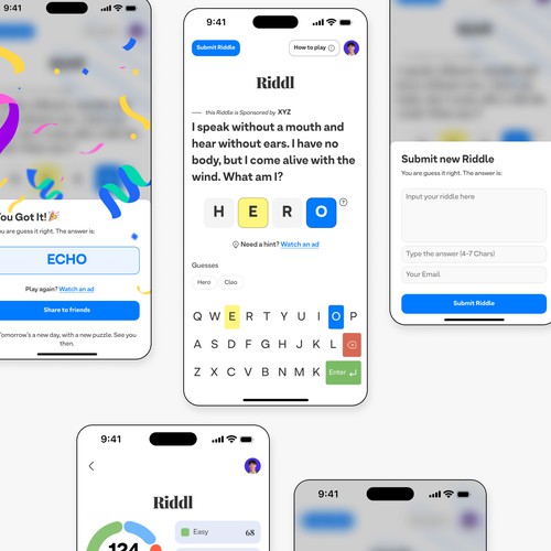 Minimalist Riddle Challenge App