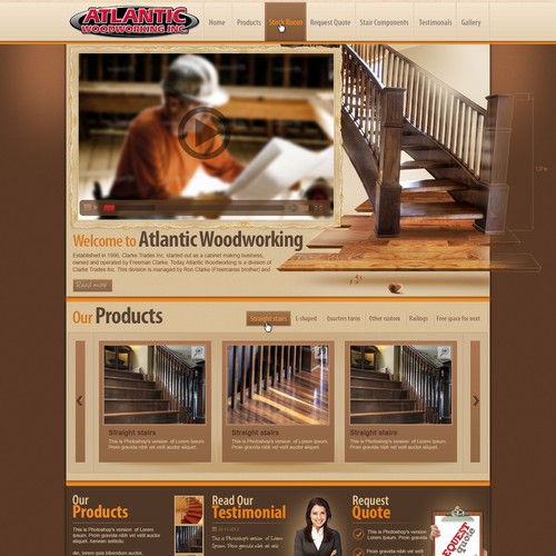 The Website we need designed is for a company by the name of "Atlantic Woodworking" they need a new website designed!