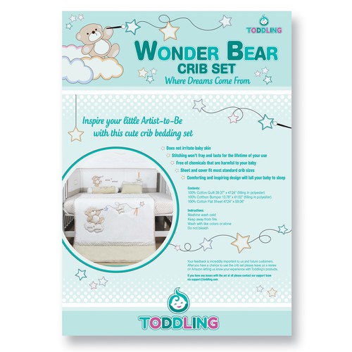 Crib Set Info Sheet for Baby Boys