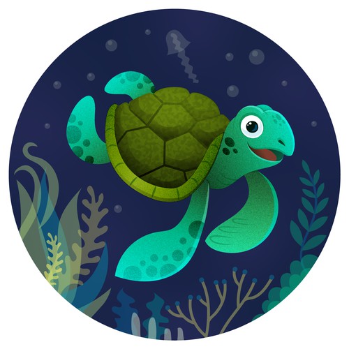 Little sea turtle character