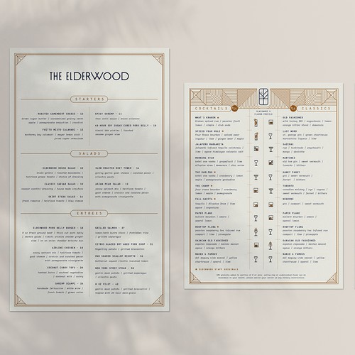 The Elderwood Menu