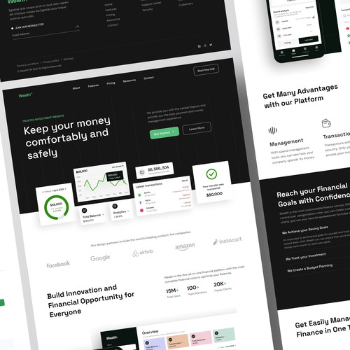 Wealth - Finance Website Landing Page