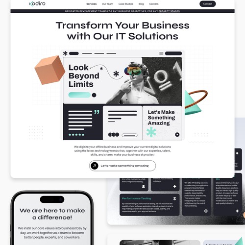Website for software development company