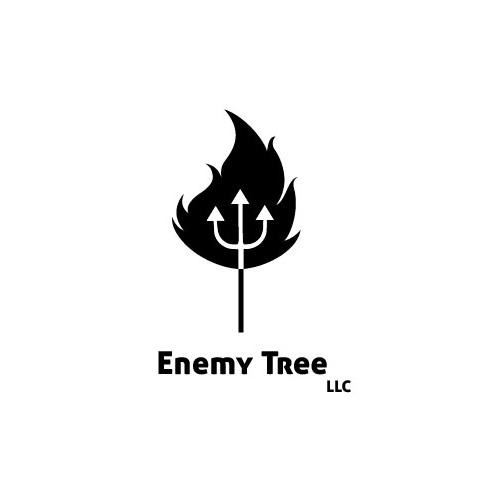 Flaming tree logo for tech company