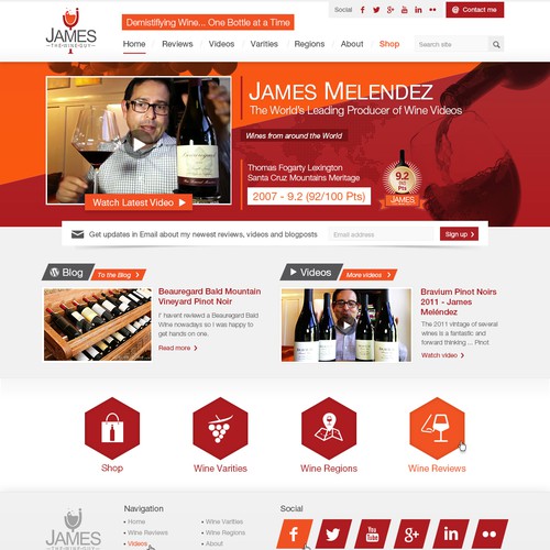 website design for James the Wine Guy