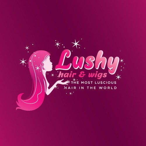 Cartoon and sparkle logo for hair shop