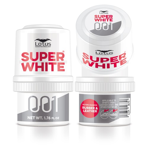 Packaging design (label) for Shoe Whitener.