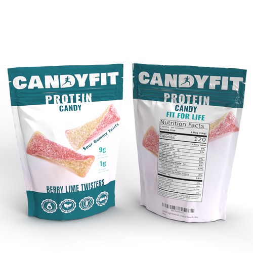 Brand New Protein Candy Needs Sophisticated Packaging Design