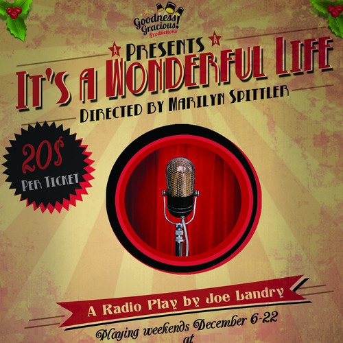 postcard, flyer or print for Goodness Gracious! Productions