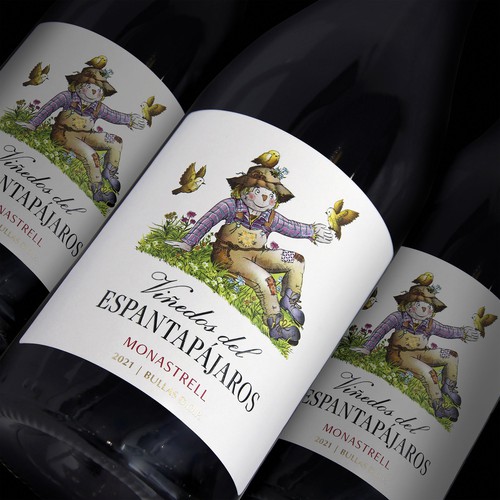 Wine label for the brand Viñedos del Espantapájaros (Scarecrow vineyards)
