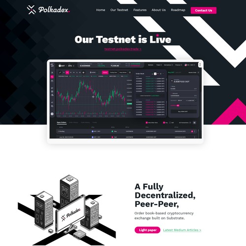 Stunning home page design for a cryptocurrency exchange
