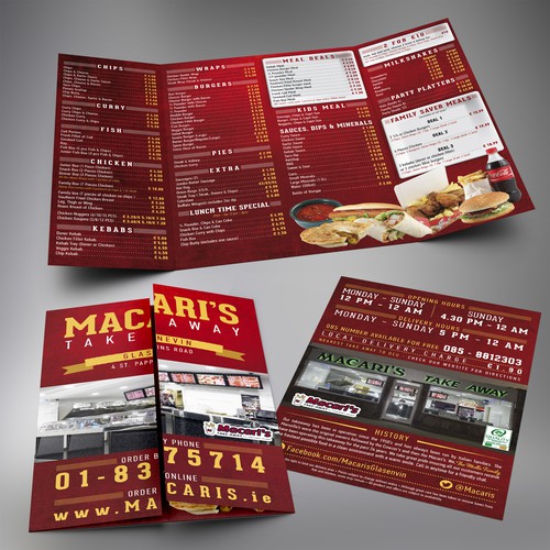 brochure design for A Fast Food Restaurant