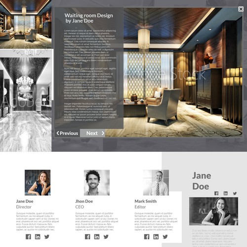 modern homepage design for an interior design agency 