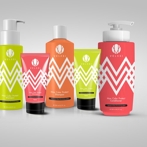 Create the VELASI experience for a premium line of hair and beauty products at the salon.