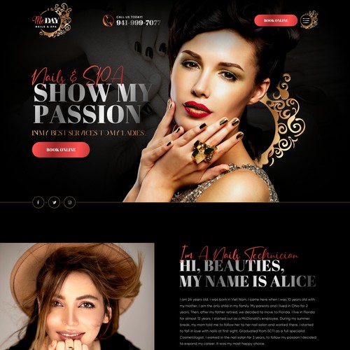 Luxury website for salon company