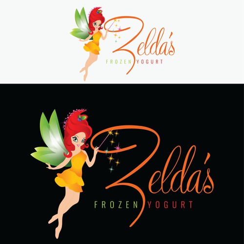 Create an enchanting logo for Zelda's Frozen Yogurt