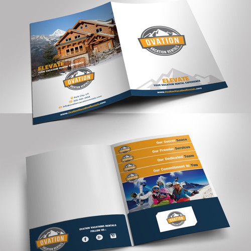 Ovation Vacation Rental Folder presentation sheets and Folder design