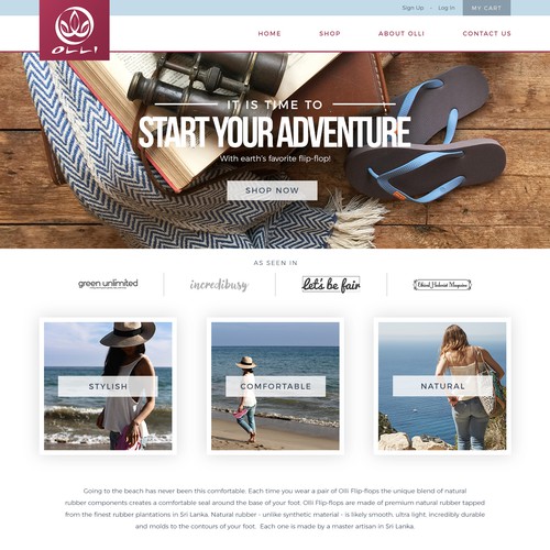 Trendy design for Flip-flop website