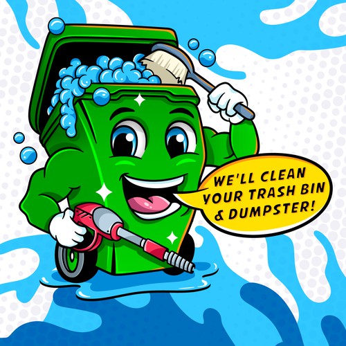 Bin Bubbles Logo + Mascot