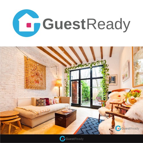 Bold and simple logo for Guest Ready